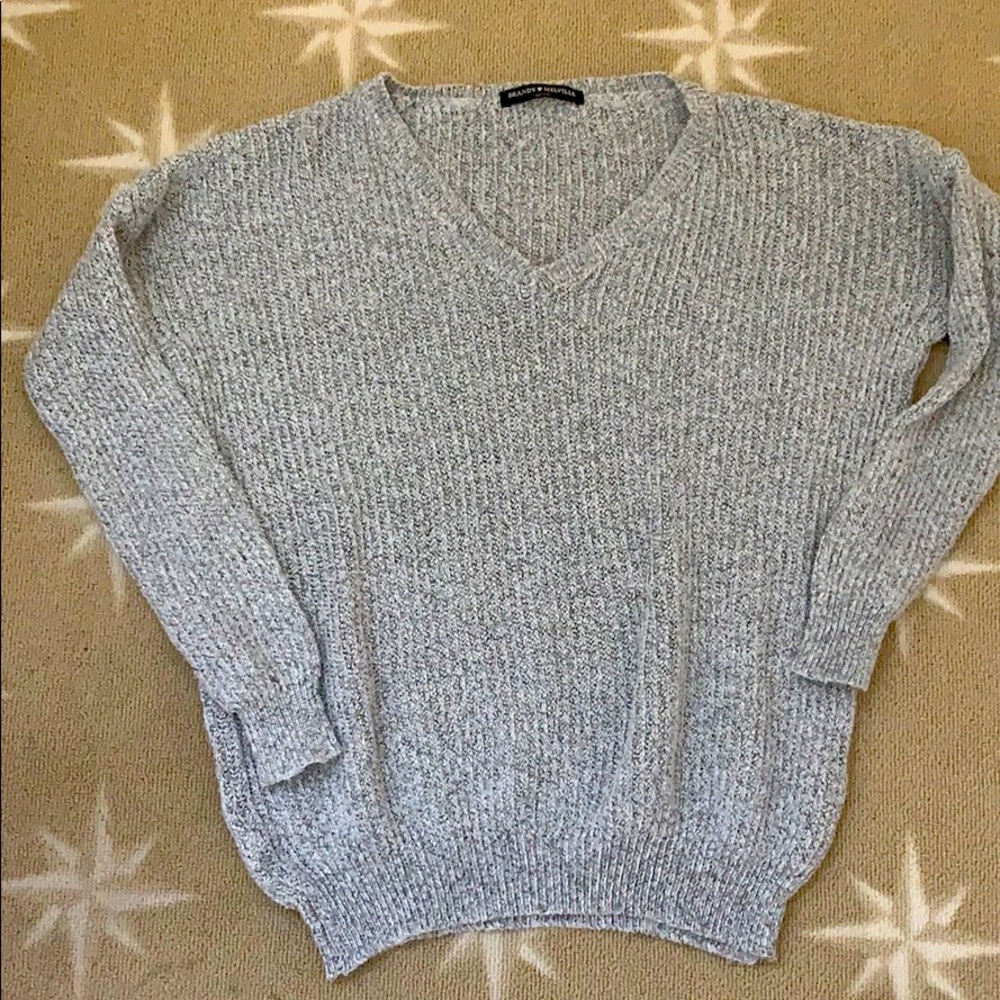 Brandy Melville gray v neck sweater